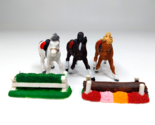Safari Horses w/ Hedge Log Lot Plastic Equestrian Jumper Toy Animals Pon... - $18.86