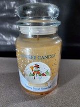 New Yankee Candle 22 Oz Large Jar Sugary Sweet Snowfall Limited Edition Snowman - £26.03 GBP