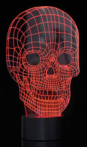 3D Optical Illusion LED Skull 7 Color Changing Light Night USB Lamp Halloween - £11.64 GBP