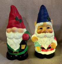 2 Tabletop Shelf Gnomes Elf Blow Molds Pair 11” New 2022 Christmas Holiday Decor - £35.97 GBP