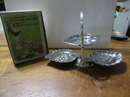 Nice Vintage Chrome Plate 3-Tier Folding Candy/Cake Stand-McCrory-Hong K... - $18.95