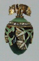Russian Silver Faberge' replica Egg Pendant 14-008 Beautiful Decor w/gem... - $87.06
