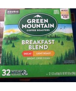 GREEN MOUNTAIN COFFEE ROASTERS DECAF BREAKFAST BLEND KCUPS 32CT - $17.37