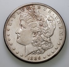 1886-S Silver Morgan Dollar in AU Condition, Nice Eye Appeal Excellent Luster - £234.88 GBP