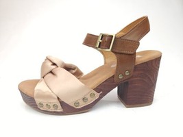 KORKS BY KORK-EASE Natalia Knot Sandal Mule Clog Heel Satin Sz 7 M - £20.98 GBP