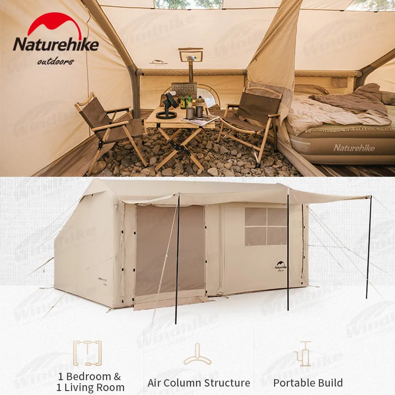 Naturehike 12 Large Area 2-3 Persons Inflatable Tent Portable Outdoor Cotton Hut - £1,733.75 GBP