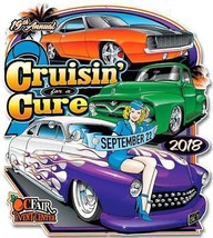 Cruisin' For A Cure 2018 Plasma Cut 22" x 20" - £39.87 GBP