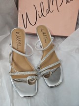 Wild Pair Lenore Lace-Up Dress Sandals, white , Women Size 8 M NIB Silve... - $24.70
