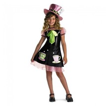 Girly Tea Cup Mad Hatter Child Halloween Costume Girls Size Medium 7-8 - £19.69 GBP