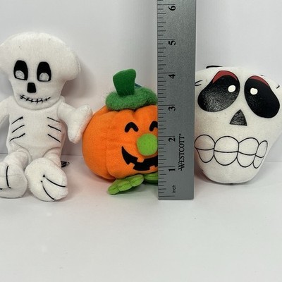 Vgt GUND Silly Screams Skull Halloween BOO BEANS Plush Set - Skeleton, Pumpkin Item image 7