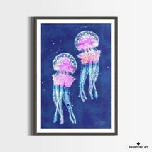 Premium Art Print Two Jellyfish in Watercolors, by Dreamframer Art - £31.13 GBP+