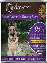 Dave&#39;s Pet Food Dog 95% Premium Meats Turkey And Turkey Liver 12.5oz. (Case of 1 - £59.31 GBP