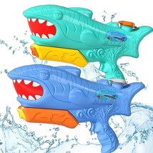2 Pack 1400Cc Shark Water Blaster Guns For Kids, Long-Range Shooting Squirt Wate - £36.62 GBP