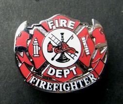 Firefighter Fire Dept Wreath Lapel Hat Pin Badge 1 Inch - £4.48 GBP