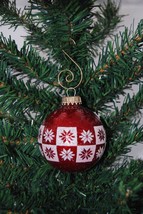 Norse Flakes 2-5/8" Shiny Glass Ball Christmas Ornament - £7.95 GBP