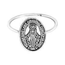 Elegant &amp; Beautiful Mary the Mother of Jesus Sterling Silver Ring - 10 - £11.84 GBP
