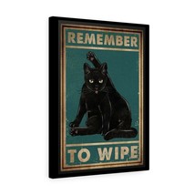 Don&#39;t forget to wipe funny cat canvas wall art cat wall decor  black cat art - £19.88 GBP+