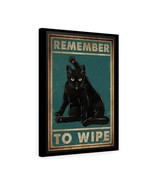 Don&#39;t forget to wipe funny cat canvas wall art cat wall decor  black cat... - £19.45 GBP+