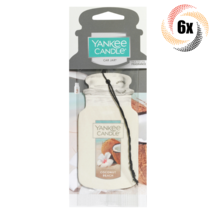 6x Packs Yankee Candle Jar Car Hanging Air Freshener | Coconut Beach Scent - £17.51 GBP