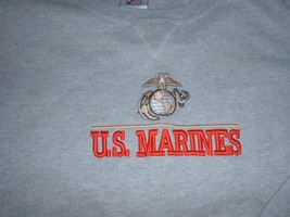 USMC US Marine Corps XX Lg gray sweatshirt (no hood/pockets) ebroidered EGA  - £27.97 GBP