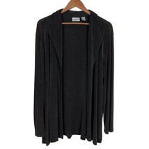 Chicos 3 Travelers Jacket Womens 16 18 XL Black Slinky Knit Open Long Sleeve - £23.65 GBP