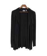 Chicos 3 Travelers Jacket Womens 16 18 XL Black Slinky Knit Open Long Sl... - £23.93 GBP