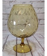 Vintage MCM Empoli Diamond Optic Amber Glass Brandy Snifter Vase Italy 9... - £14.05 GBP