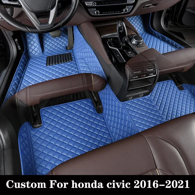 Custom car floor mat for honda civic 2016 2017 2018 2019 2020 2021 foot pad cushion thumb200