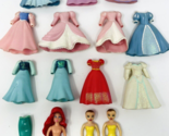 Disney Princess Rubber Clothes Dresses Doll Lot Ariel Favorite Moments P... - £19.97 GBP