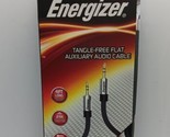 NEW Energizer Tangle Free Flat Auxiliary Aux Audio Cable 4ft  - £7.89 GBP