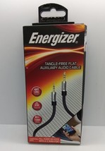 NEW Energizer Tangle Free Flat Auxiliary Aux Audio Cable 4ft  - £7.89 GBP