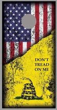 Don&#39;t Tread on Me American Flag Design Corn Hole Decal Wrap - £15.97 GBP+