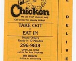 Mystic Chicken Menu Radio &amp; Mathistown Road Mystic Island New Jersey 1985 - $21.85