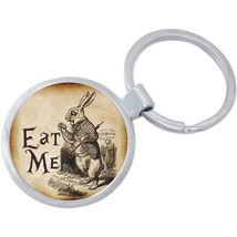 Eat Me Rabbit Wonderland Keychain - Includes 1.25 Inch Loop for Keys or ... - $10.77