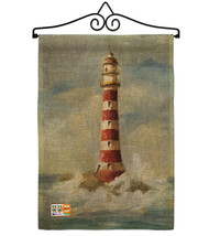 Lighthouse by the Sea Burlap - Impressions Decorative Metal Wall Hanger Garden F - £27.23 GBP