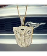 2.50 Ct Mens Womens Ice 10K Yellow Gold Over Transformer Diamond Pendant... - $178.83