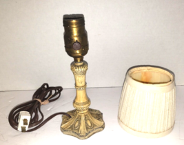 Table Lamp Boudoir Dresser Cast Metal Antique 1906-1916 Fat Boy Socket, ... - $20.00