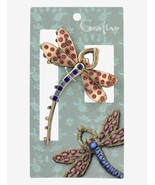Coraline Sparkly CZ Gems Burnished Gold Tone Dragonfly Claw Hair Clip - $46.83 CAD