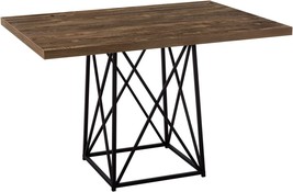 Monarch Specialties Dining Table Metal, 36&quot; X 48&quot;, Brown, Look/Black Base. - £384.35 GBP