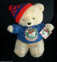 18" 1986 Vintage 1989 Kmart Christmas Santa Club Teddy Bear Stuffed Animal Plush - £41.63 GBP