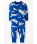 NWT Hanna Andersson Blue Swimming Sharks Zip Sleeper Cotton Pajamas Size 2 - £20.40 GBP