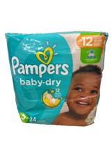 Vintage Pampers Baby Dry Diapers Size 5 / 24 Ct / 27+ lb - $59.99