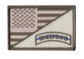 Sheepdog Blue Line Half US Flag Subdued Hook Patch (BH8) - £6.26 GBP