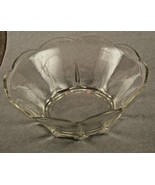 Vintage Clear Glass Serving Bowl Large Scalloped Rim w/ Spikes 8&quot; x 3&quot; - £12.60 GBP
