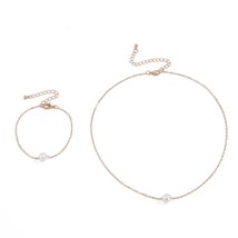 IngeSight.Z Simple Minimalist Imitation Pearl Choker Necklaces for Women Gold Co - £8.98 GBP