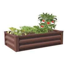 Brown Powder Coated Metal Raised Garden Bed Planter Made In USA - £128.59 GBP