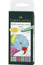 Faber-Castell Pitt Artists Pen Brush Pastel (Wallet of 6) - $13.57