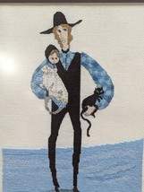 P Buckley Moss Dads Loving Arms VTG Professional Frame Rare Gift Baby Cat Amish - £47.10 GBP