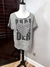 Under Love Womens Piazza Italia T-Shirt Beige Gray Short Sleeve High Low... - £20.37 GBP