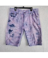 True Religion Jean Shorts Mens 38 Purple Vintage Distressed Knee Length Blue - $64.99